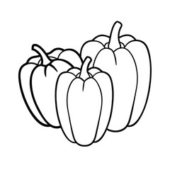 Red bell pepper and tomato vector illustrations show fresh, organic fruit and vegetables isolated on white