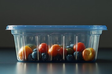 Empty plastic food container isolated transparent packaging box disposable eco recyclable kitchen storage retail supply household object background