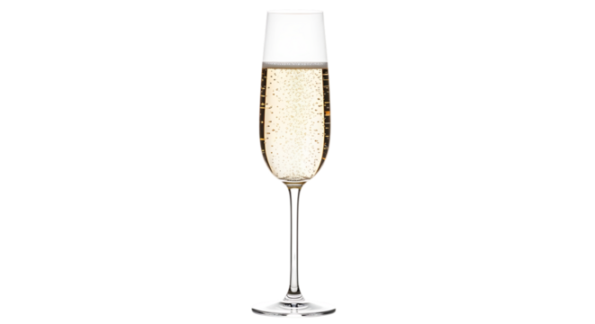 Elegant Champagne Flute Filled with Sparkling Champagne on Transparent Background - Powered by Adobe