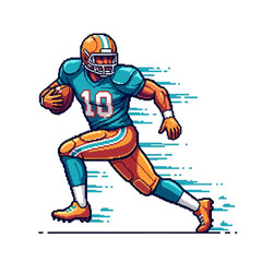 Dynamic American Football Player in Action, Capturing the Excitement of the Game