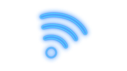 Neon wifi signal icon on transparent background. network connectivity, wireless internet, and digital access symbol © MstAfsanaSiddika