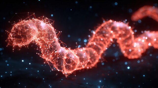 Malware Worm Traverses a Digital Network Mesh in Glowing Neon Visualization Signifying Danger