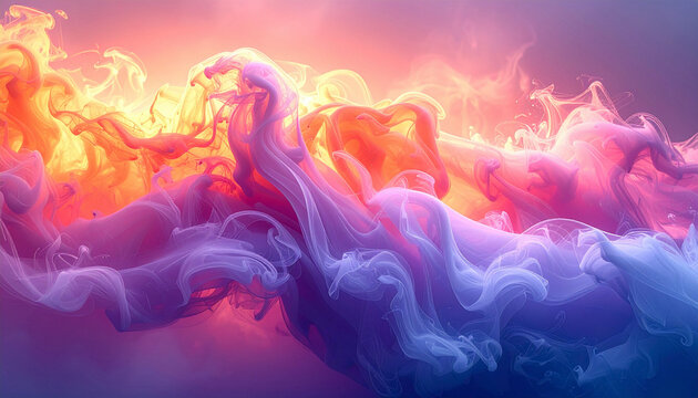 Abstract artwork showcasing vibrant, swirling colors, creating an ethereal and dynamic visual effect.