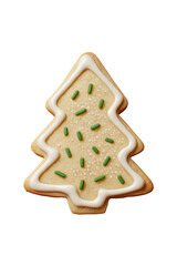 Xmas Decorated Gingerbread Cookie for Christmas on Clear Transparent Background. Ideal for advertising layouts, banners, designs.