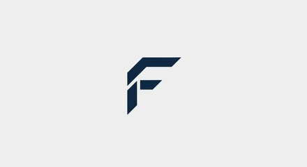 Elegant Dark Blue Letter F Logo Design on White Backdrop Minimalist Concept