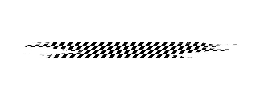 Race flags or checkerboard background. Chess game or rally sport car competition wallpaper. Tilted black and white squares pattern. Banner with checkered texture. Vector flat illustration