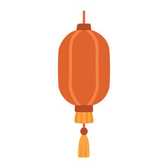 Obraz premium Traditional red lantern illustrated in warm flat style for cultural celebrations, festive decorations, and holiday themes.