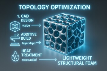 Neon Lattice Infographic for Scientific Visualization and Educational Materials