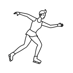 Black vector sport silhouette illustration of a person running, jumping, and dancing for fitness action