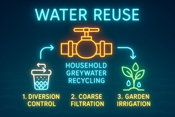 Home greywater recycling system diagram and water conservation methods for sustainable living