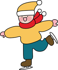 Children Playing in Winter Illustration