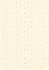 Delicate pink speckles create a subtle texture on white background