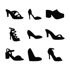 Black and white vector shoes 