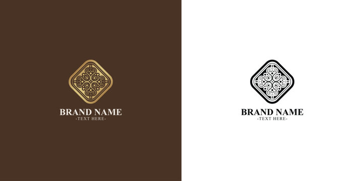 Elegant Ornamental Rhombus Decoration Logo Design for Luxury Brand Identity