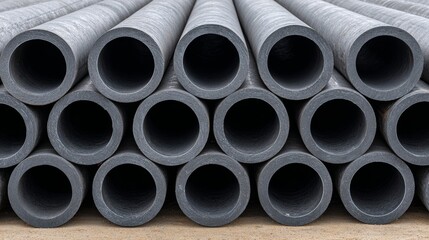 Industrial labor storing steel pipes in factory yard high fidelity metal material environment