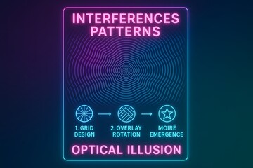 Moire Pattern Poster for Optical Illusion and Graphic Design Backgrounds