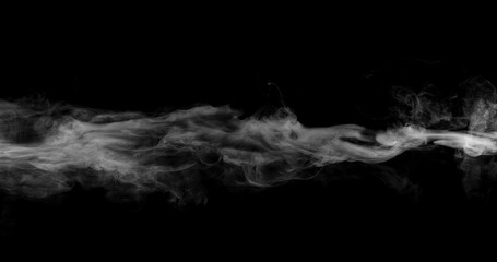 Super Slow Motion of White Surface Smoke Texture Isolated on Black Background. VFX element for overlay.