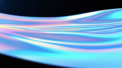 3D Iridescent wave liquid abstract background. Glass ribbon fluid shape. Blue gradient holographic elements create iridescent flow and soft texture. Smooth flowing design on white background - Powered by Adobe