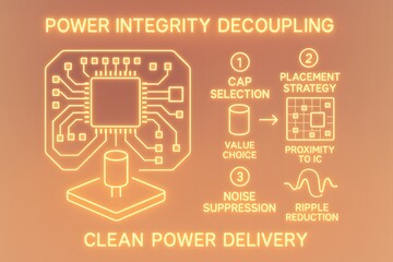 Power Integrity Analysis Infographic with Voltage Regulation for PCB Design