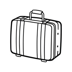 Red travel suitcase isolated on white, a business object and luggage bag for a holiday journey or airport trip illustration