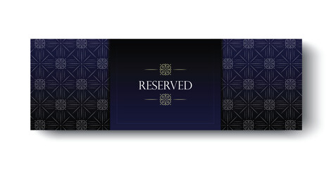 Decorative Elegant Reserved Sign for Table Card Design in Restaurant