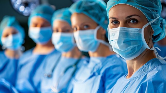 Surgeons perform minimally invasive endoscopic procedures for pulmonary diseases in sterile or - Powered by Adobe