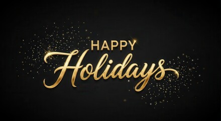 Golden happy holidays greeting