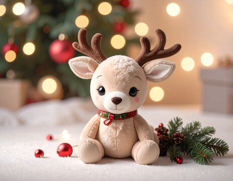 Świąteczna maskotka - pluszowy renifer
