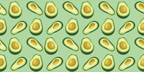 organic avocado illustration seamless background pattern