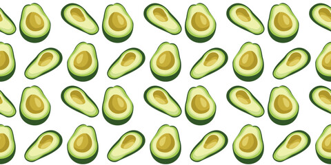 repeating avocado fruits seamless vector design
