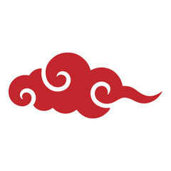 Fototapeta premium Red Japanese Cloud Vector