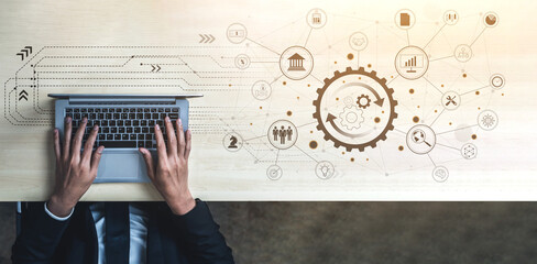 A business process automation and operations management system. A concept for integrating and automating core business functions for efficiency. Motif