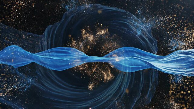 Blue swirling wave of innovation and progress conceptually captures the essence of avant garde futurism, inviting buyers to harness its bold, enigmatic vibe for advertising campaigns requiring a.