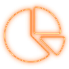 Orange Pie Chart Icon with Highlighted Wedge for Sales Composition, KPI Overviews, and Strategy Decks