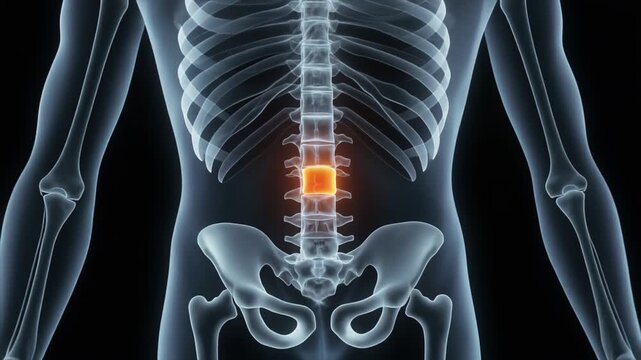Human Spine X-Ray Illustration - Medical Visualization of Back Pain.