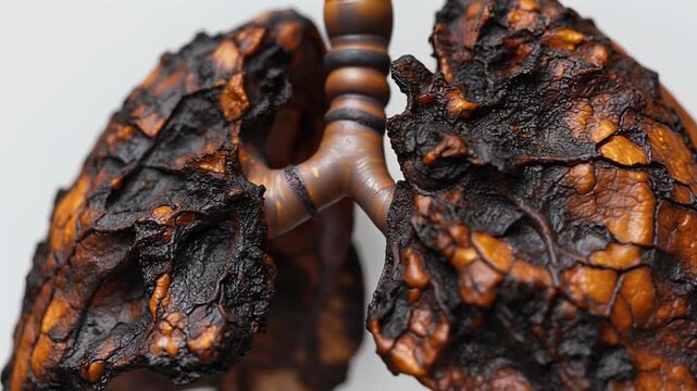 Damaged Lungs - A Visual Representation of Smokings Harmful Effects.