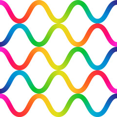 Fototapeta premium Dynamic waves vibrant rainbow gradient creates modern seamless pattern background design element