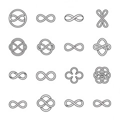 Endless looping concepts: A collection of stylized infinity symbol variations and interpretations