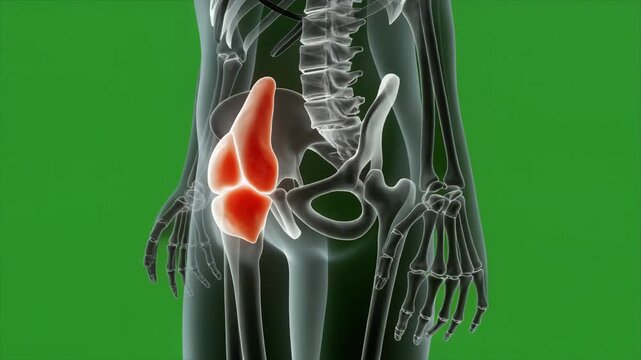Human Pelvis Anatomy Visualization - Medical Illustration and Skeletal System.