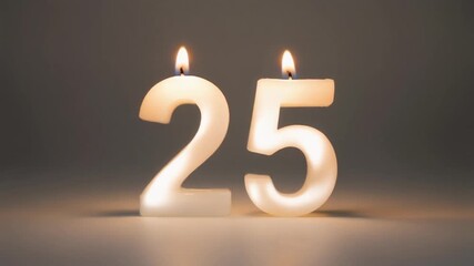 Celebrating a Quarter Century - Number 25 Birthday Candles.