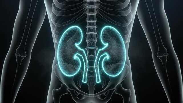 Kidney X-Ray Visualization - Anatomy and Medical Imaging.