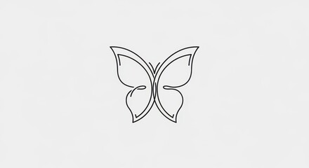 Elegant butterfly design created using a minimalist continuous line technique