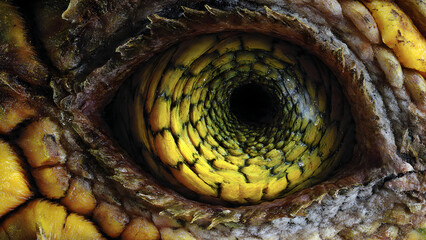 Ultra-realistic pineapple eye socket detail, spiral pattern formation, rough brown skin meeting golden yellow flesh interior