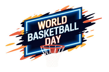 Basketball world day illustration isolated on transparent background