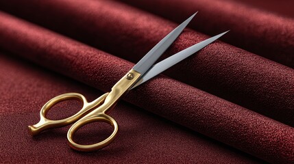 Elegance in cutting a female designer tailoring velvet patterns in a studio environment