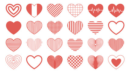 Hearts with diverse patterns