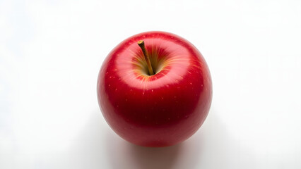 Fresh, shiny red apple perfect for healthy eating campaigns, vibrant food blog content, or educational materials about nutrition and delicious fruit