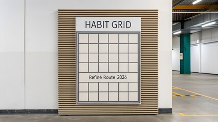 Minimal Habit Grid Board to Help Track Goals and Refine Routine