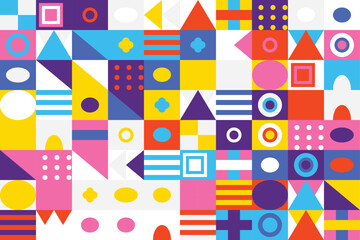 Abstract Geometric Composition A Colorful Collection of Shapes and Patterns