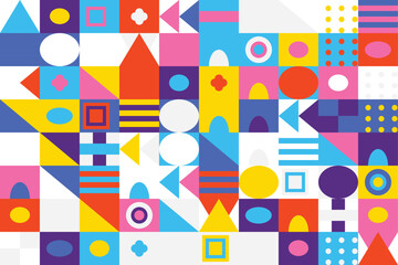 Fototapeta premium Colorful Geometric Shapes A Dynamic Composition of Patterns and Abstract Design